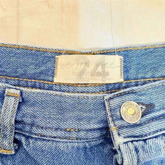 We The Free Womens Light Blue Washed Straight Leg Jeans Size 24 - Picture 2 of 10